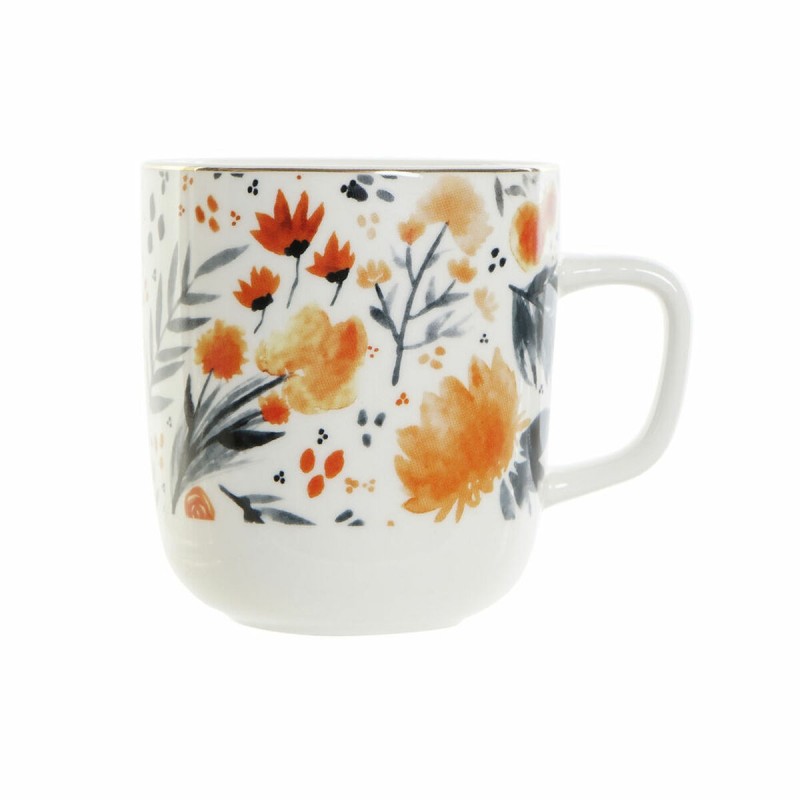 Tasse DKD Home Decor Porcelaine Bleu Orange (380 ml) (12 x 8