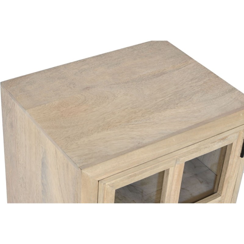 Table de Nuit Home ESPRIT Naturel Verre Bois de manguier 45 x 35 x 57 cm