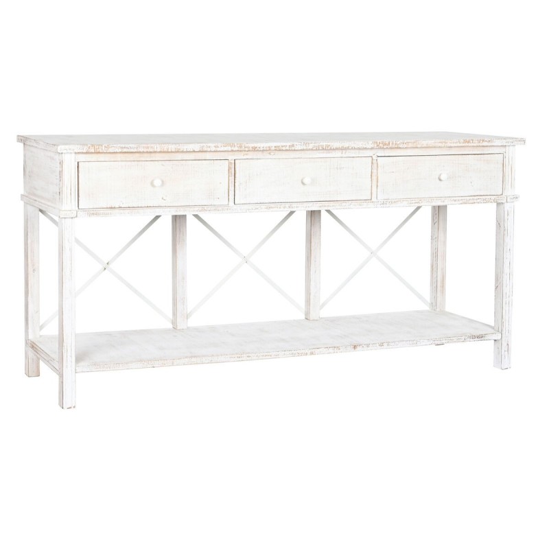 Console Home ESPRIT Blanc Marron Noir Métal Sapin 181 x 45 x 86 cm