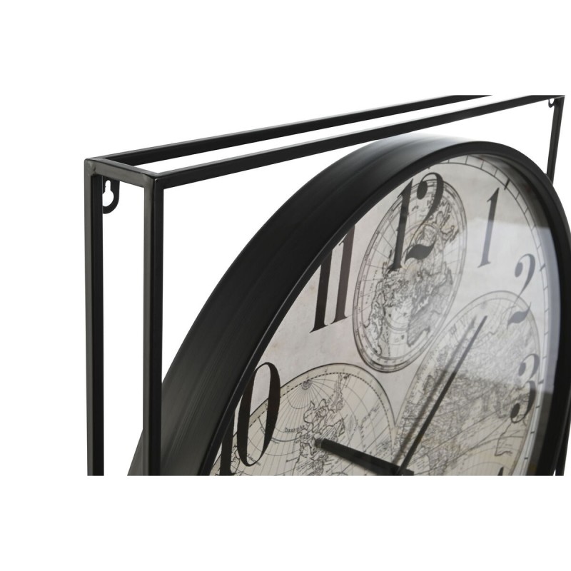 Horloge Murale Home ESPRIT Blanc Noir Métal Bois MDF 62 x 6 x 65 cm (2 Unités)