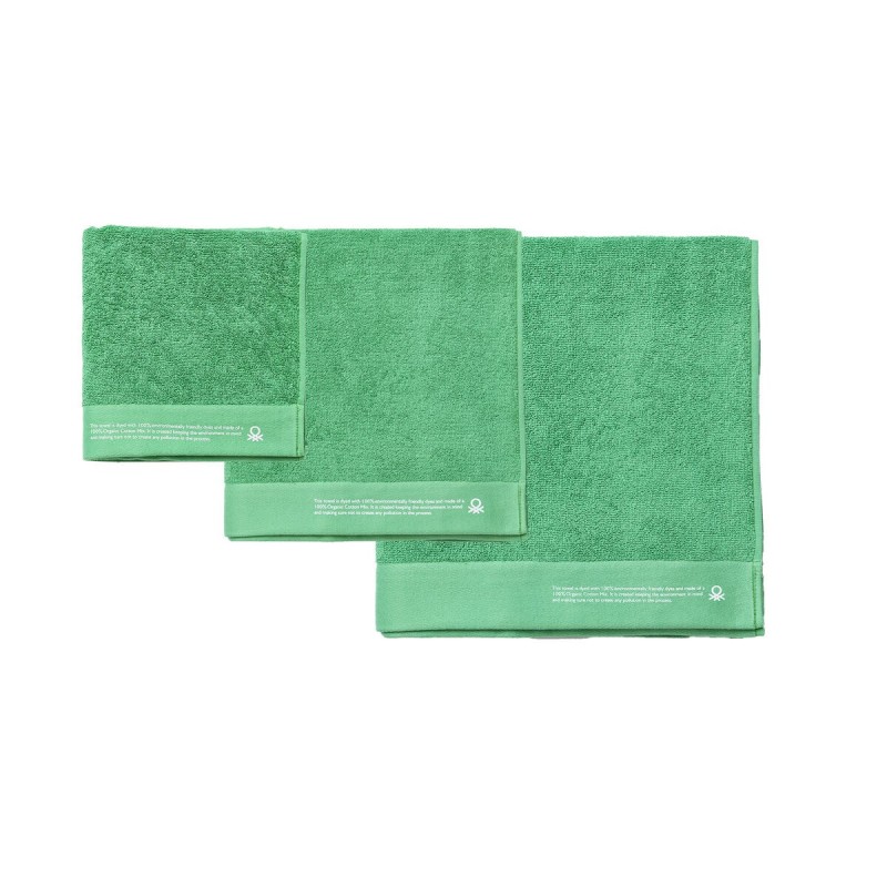 Ensemble de serviettes de toilette Benetton Vert 3 Pièces