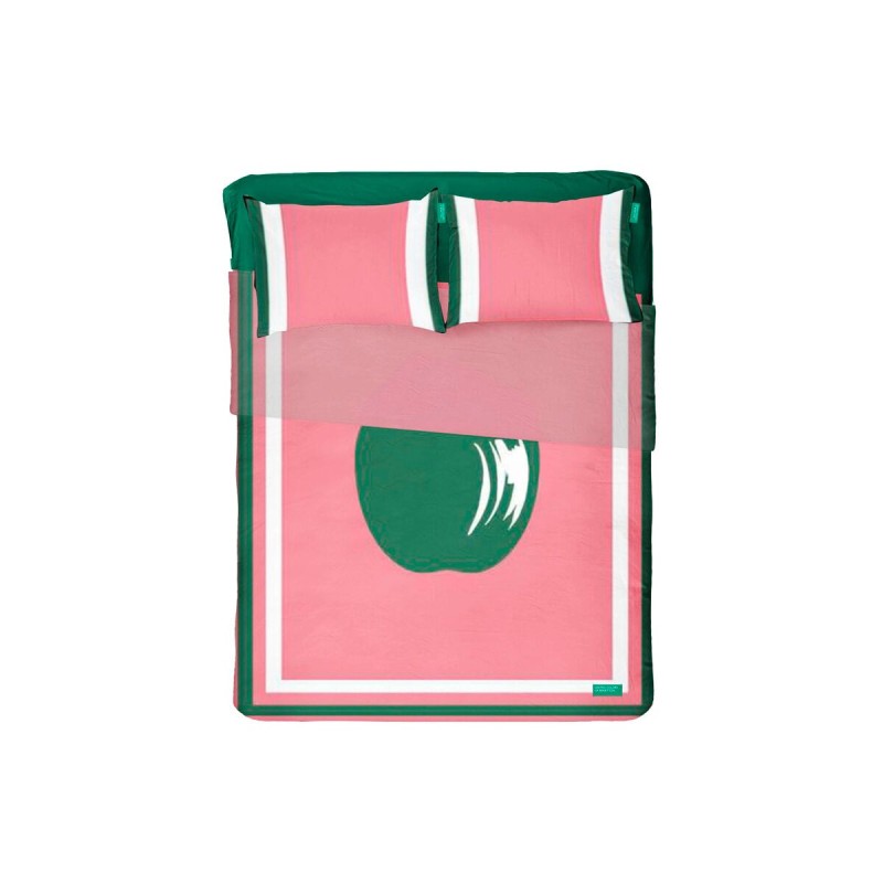 Jeu de draps Benetton Vert Rose Pomme 4 Pièces