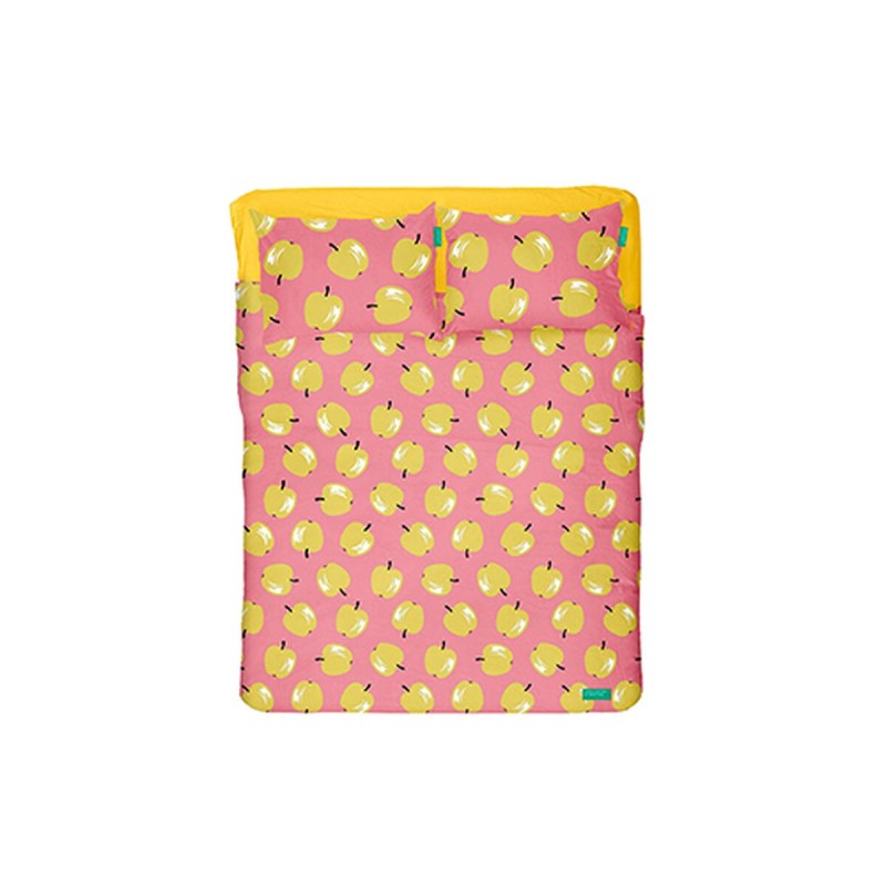 Jeu de draps Benetton Jaune Rose Pomme 4 Pièces