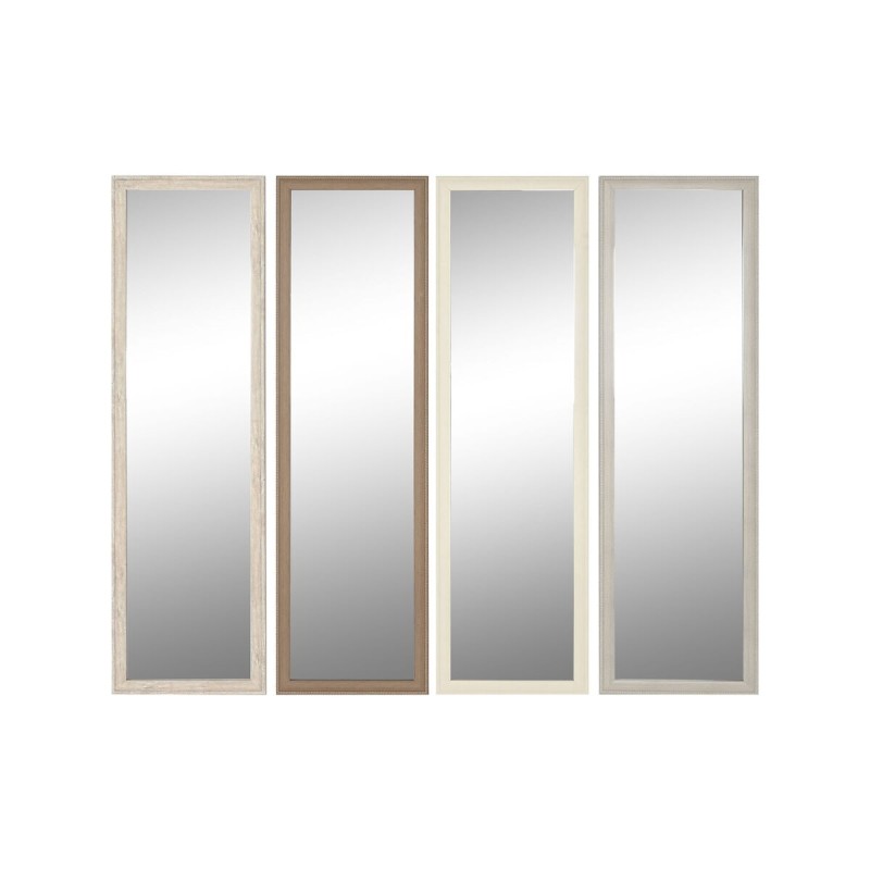 Miroir mural Home ESPRIT Blanc Marron Beige Gris Verre polystyrène 36 x 2 x 125 cm (4 Unités)