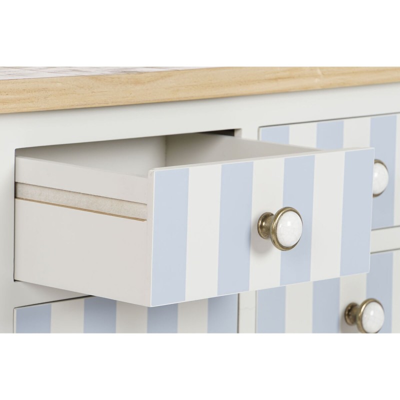 Console Home ESPRIT Bleu Blanc Bois de paulownia 103 x 35 x 80 cm