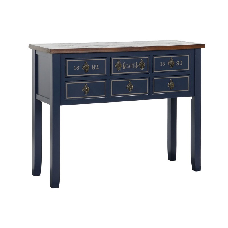 Console Home ESPRIT Marron Blue marine Bois de paulownia 103 x 35 x 80 cm