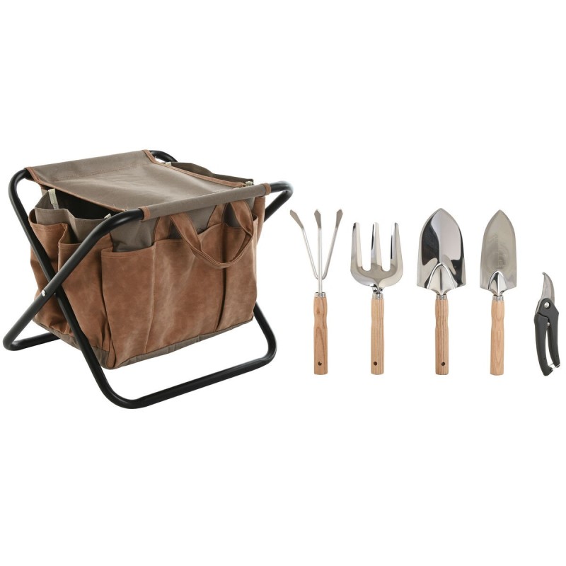 Kit d'outils de jardin Home ESPRIT 7 Pièces Marron 40 x 28 x 35 cm