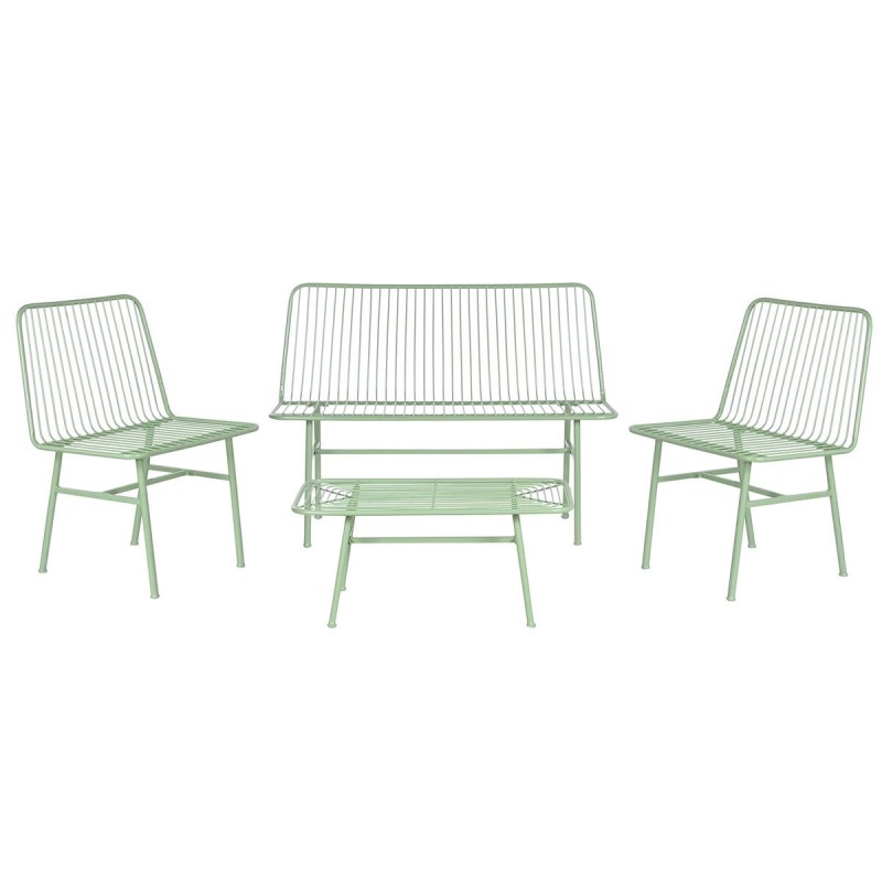 Ensemble Table avec 3 Sièges Home ESPRIT Menthe Métal 115 x 53 x 83 cm