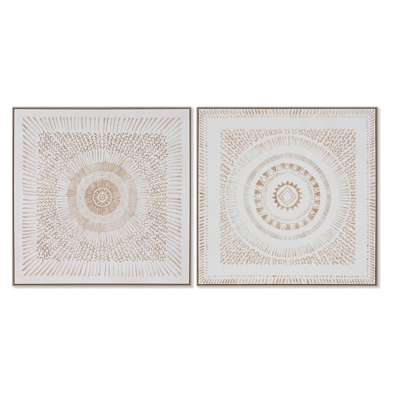 Cadre Home ESPRIT Mandala Scandinave 100 x 4 x 100 cm (2 Unités)