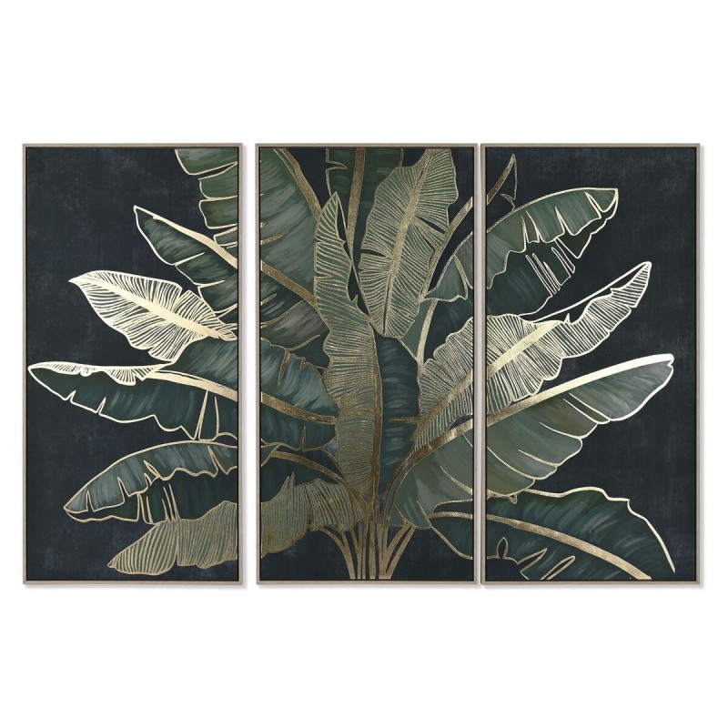 Jeu de 3 tableaux Home ESPRIT Palmiers Tropical 180 x 4 x 120 cm (3 Pièces)