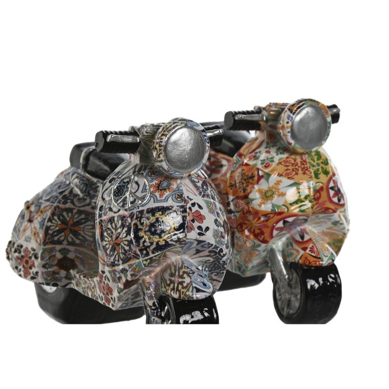 Figurine Décorative Home ESPRIT Multicouleur méditerranéen scooter 14 x 8 x 11 cm (2 Unités)