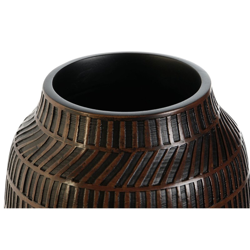 Vase Home ESPRIT Marron Noir Résine Colonial 19 x 19 x 21 cm