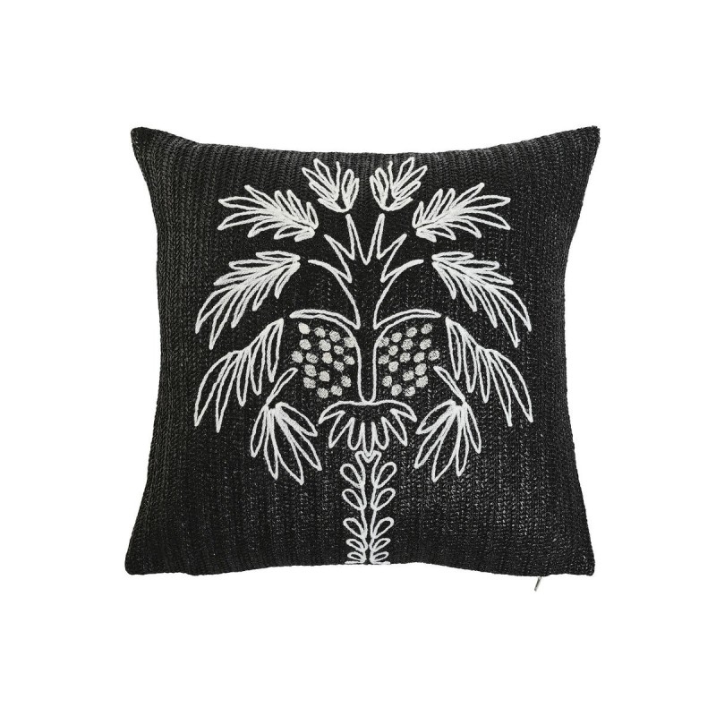 Coussin Home ESPRIT Blanc Noir Palmier 42 x 15 x 42 cm