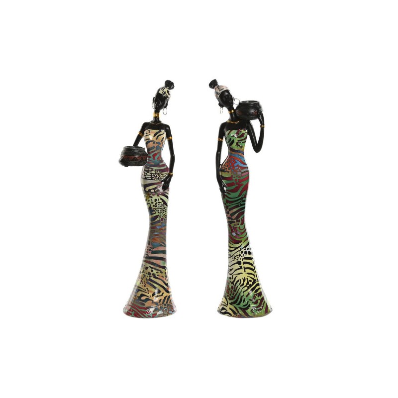 Figurine Décorative Home ESPRIT Multicouleur Africaine 10 x 7