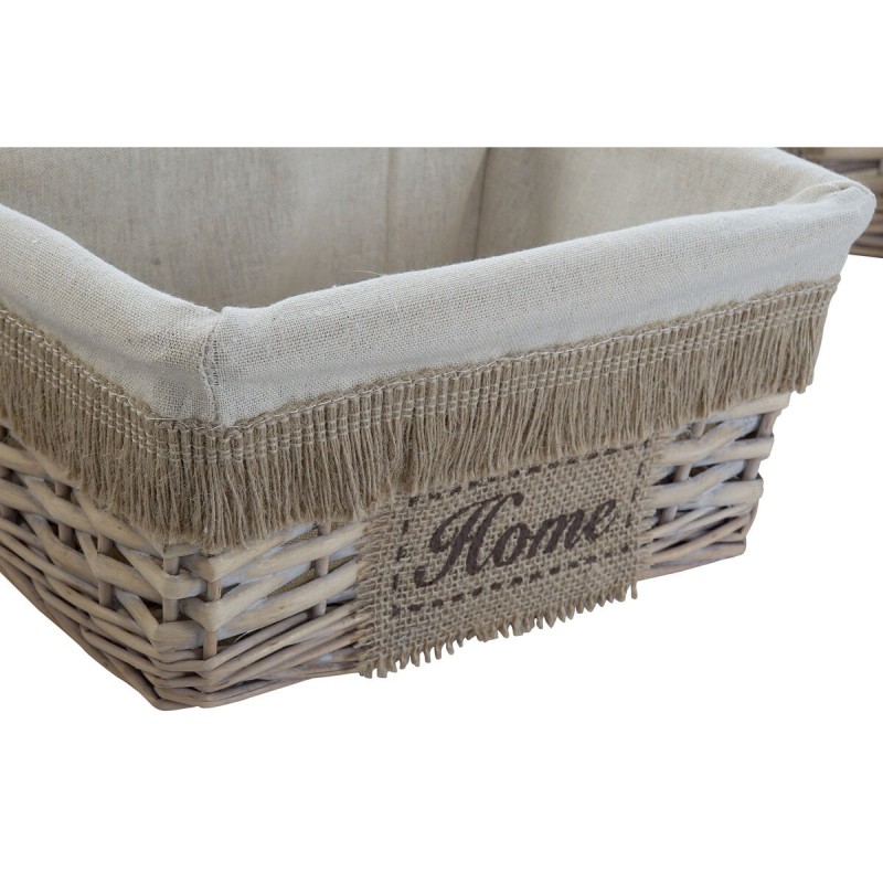 Set de basket Home ESPRIT Marron Naturel 48 x 40 x 22 cm (5 Pièces)