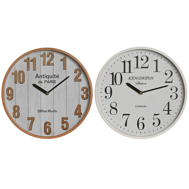 Horloge Murale Home ESPRIT Blanc Verre Bois MDF 32 x 4