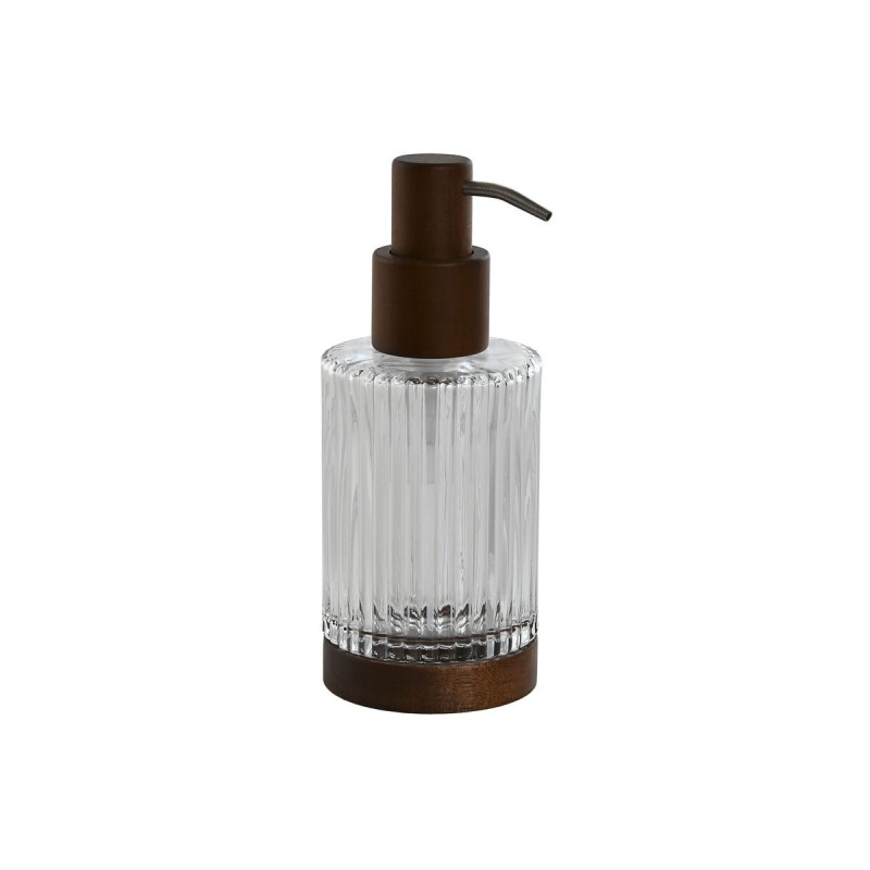 Distributeur de Savon Home ESPRIT Marron Transparent Aluminium Verre Acacia 8 x 7