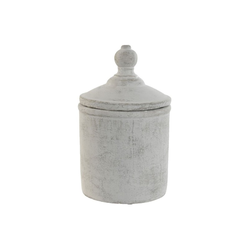 Vase Home ESPRIT Gris Ciment Oriental 15 x 15 x 25 cm