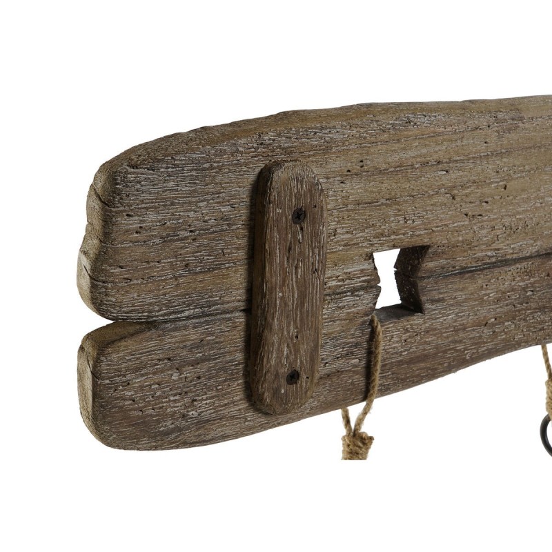 Portemanteau Home ESPRIT Naturel Métal Bois de paulownia 99 x 3 x 31 cm