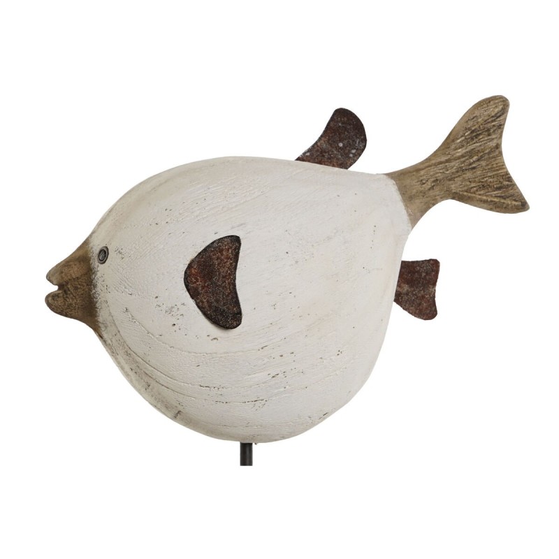 Figurine Décorative Home ESPRIT Blanc Naturel Poisson 24 x 10 x 33 cm