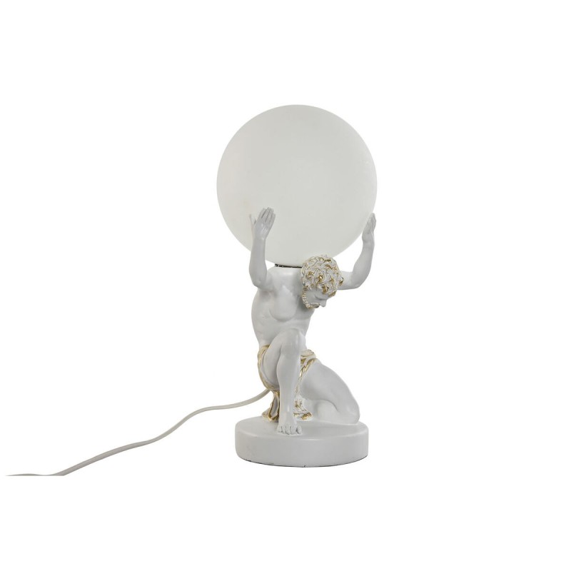 Lampe de bureau Home ESPRIT Blanc Doré Résine Plastique 220 V 14 x 14 x 32 cm