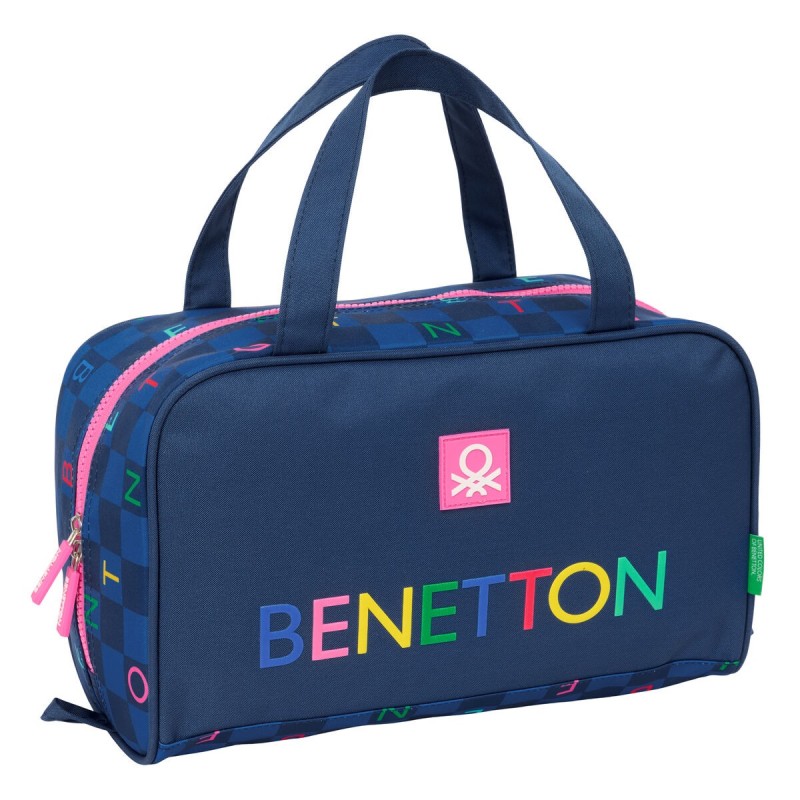 Nécessaire de Voyage Benetton Damero Blue marine 31 x 14 x 19 cm