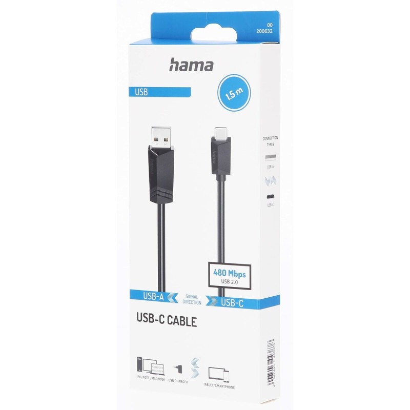 Câble Micro USB Hama 00200632 Noir 1