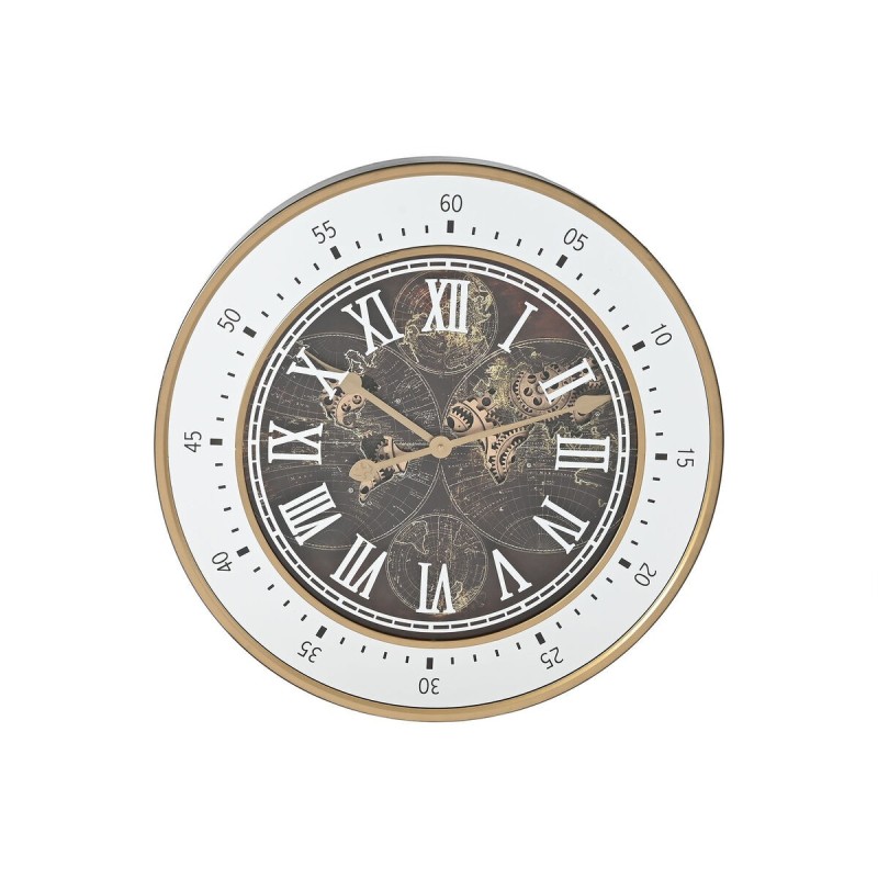 Horloge Murale Home ESPRIT Marron Doré Verre Fer 59 x 8