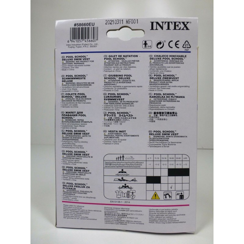 Gilet Gonflable pour Piscine Intex 50 x 47 x 40 cm (24 Unités)