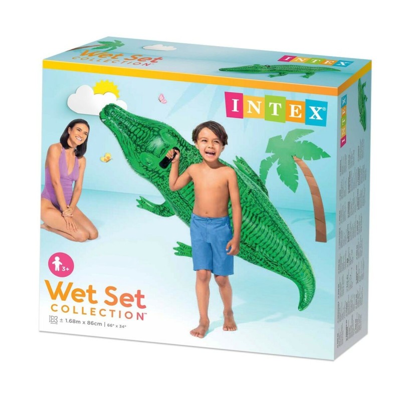 Personnage pour piscine gonflable Intex Crocodile 168 x 86 cm (12 Unités)