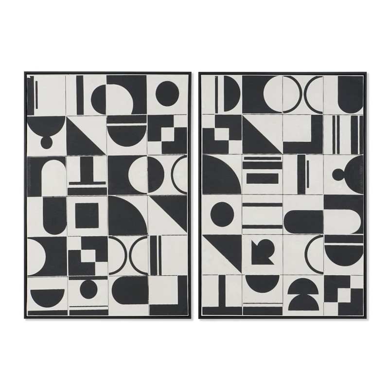 Cadre Home ESPRIT Blanc Noir Abstrait Moderne 83 x 4