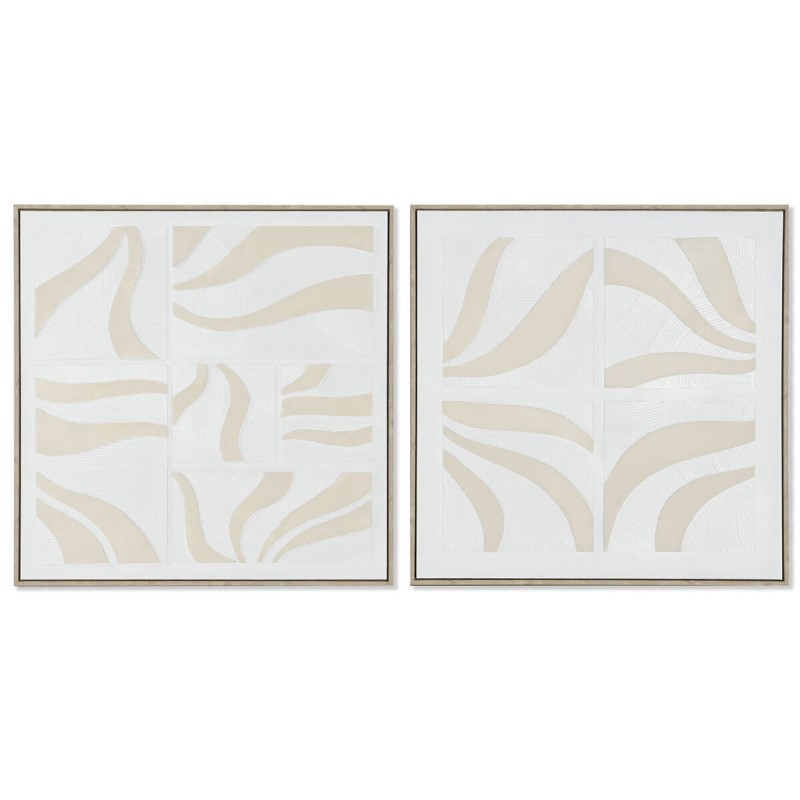 Cadre Home ESPRIT Blanc Beige Abstrait Scandinave 83 x 4