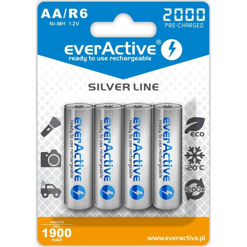 Piles Rechargeables EverActive EVHRL6-2000 AA LR6 1