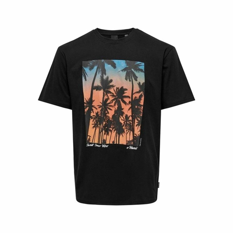 T-shirt à manches courtes homme Only & Sons Onskolton Reg Beach Noir