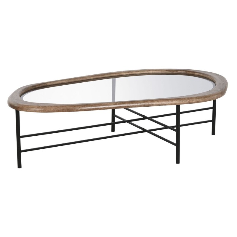 Table Basse Home ESPRIT Marron Noir Verre Bois d'épicéa 120 x 69 x 33 cm