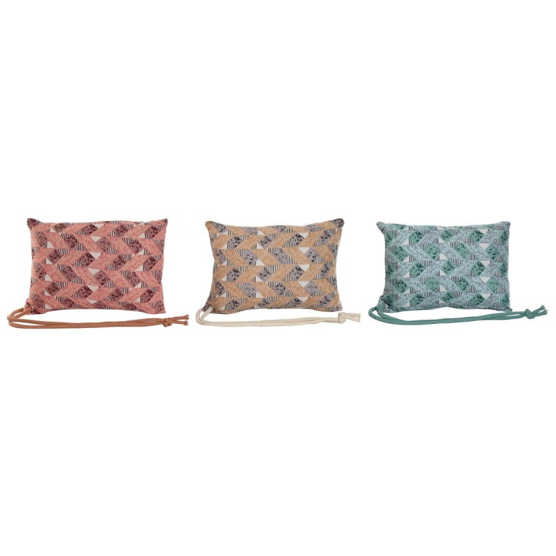 Coussin Home ESPRIT Marron Turquoise Corail 30 x 10 x 20 cm (3 Unités)