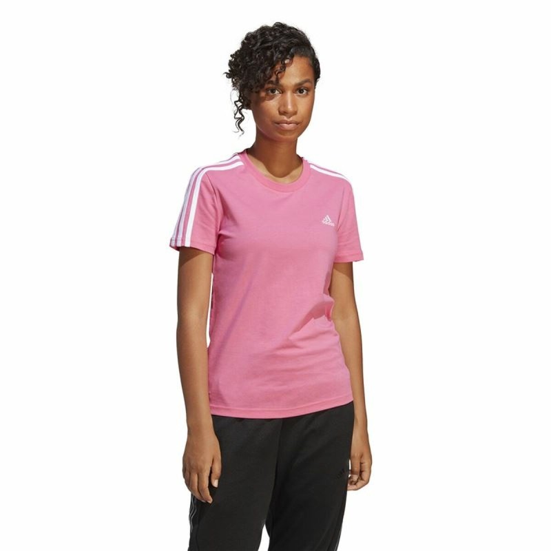 T-shirt à manches courtes femme Adidas 3 stripes Rose