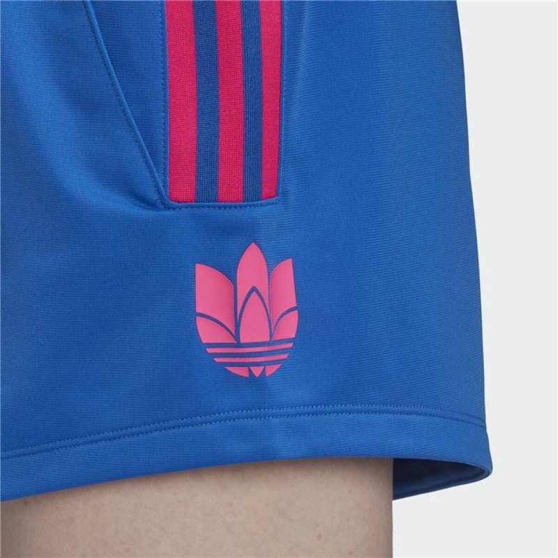 Short de Sport pour Femme Adidas Originals Adicolor 3D Trefoil Bleu