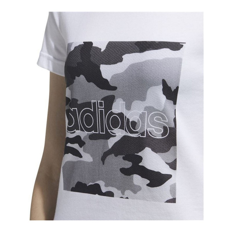 T-shirt à manches courtes femme Adidas Boxed Camo Blanc