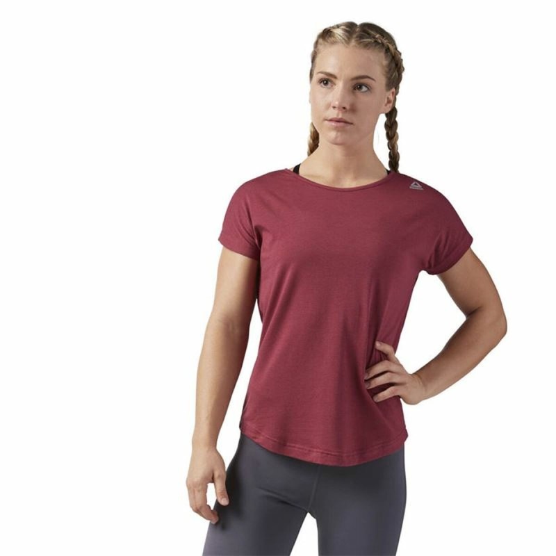 T-shirt à manches courtes femme Reebok Work Mesh Rouge foncé