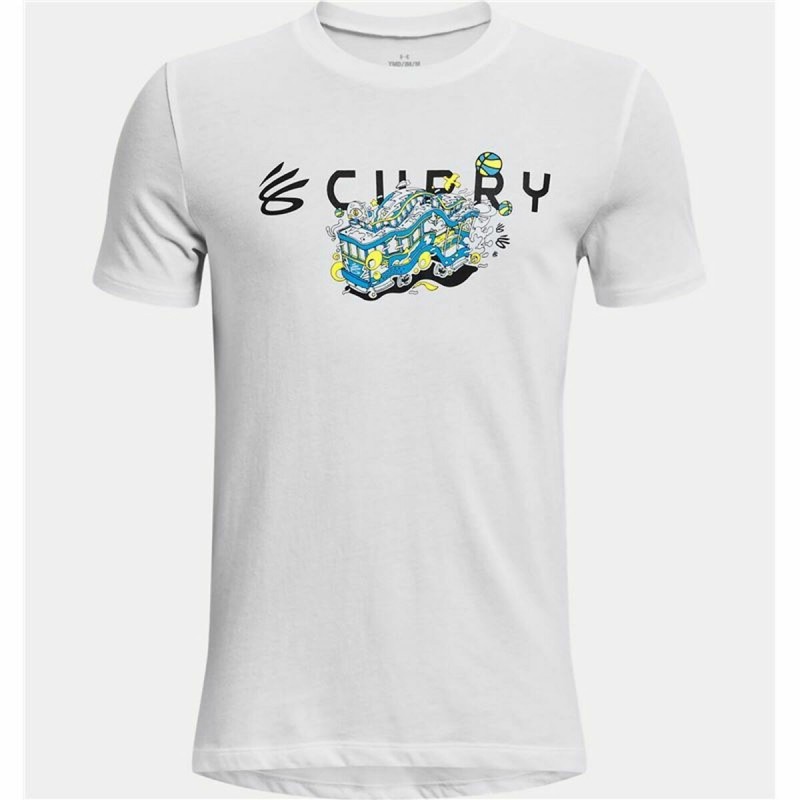 T-shirt à manches courtes enfant Under Armour Curry Trolly Blanc