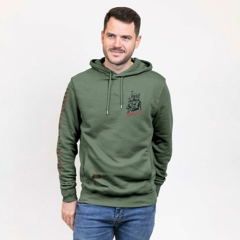 Sweat à capuche homme The Mandalorian Vert foncé