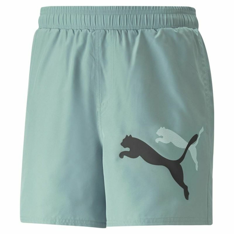 Short de Sport pour Homme Puma Ess+ Logo Power Cat For All Time Aigue marine Bleu Vert