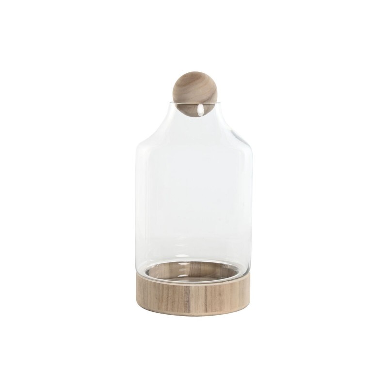 Vase Home ESPRIT Transparent Naturel Bois Verre 21 x 21 x 42 cm