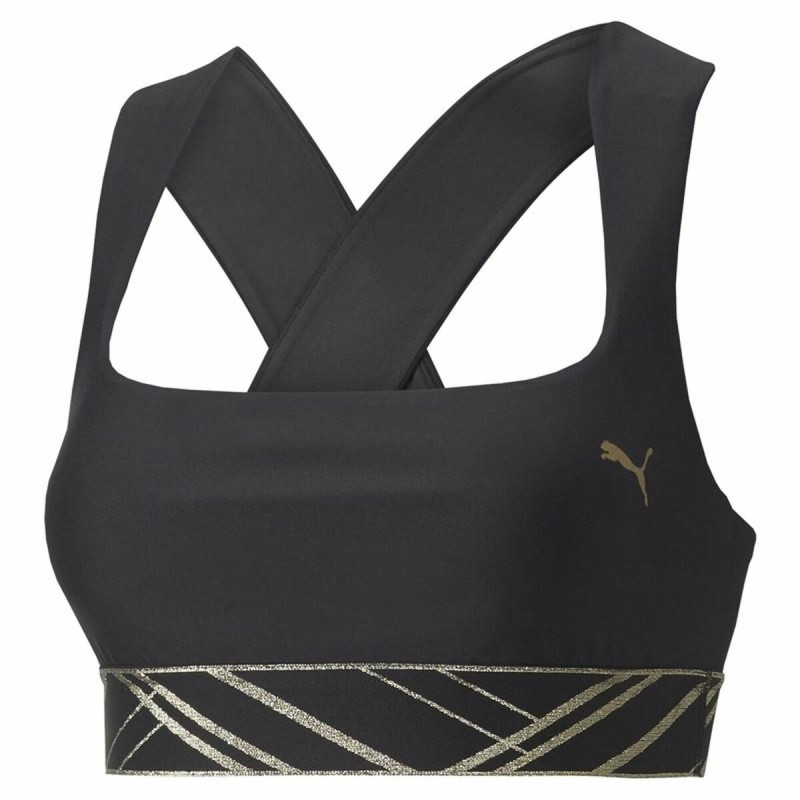 Soutien-gorge de Sport Puma Mid Impact Deco Glam Noir