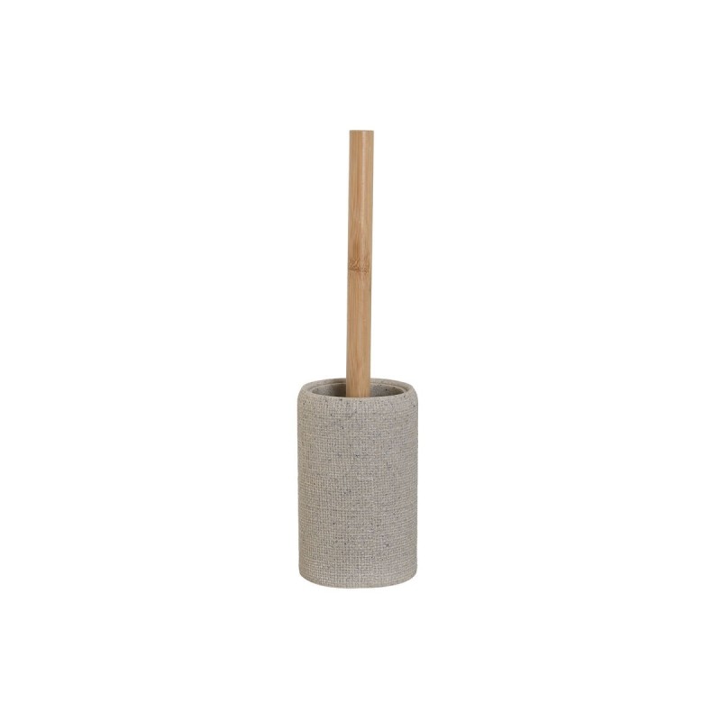 Brosse de salle de wc Home ESPRIT Gris Naturel Bois Résine 10 x 10 x 37 cm