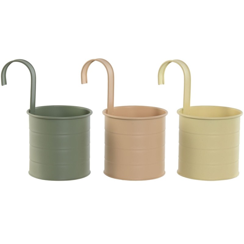 Cache-pot Home ESPRIT Jaune Vert Ambre Rose clair Métal 11