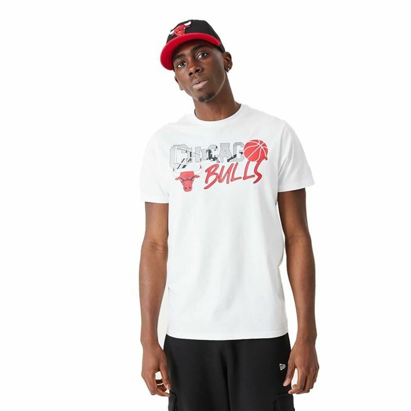 T-shirt à manches courtes homme New Era NBA Infill Graphic Chicago Bulls Blanc