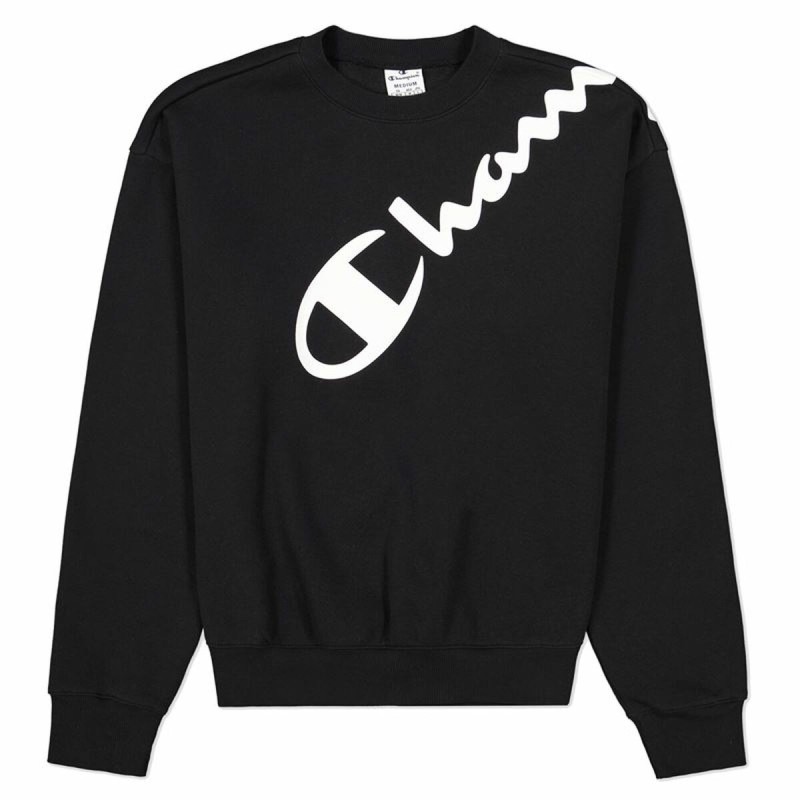 Sweat sans capuche femme Champion Diagonal Logo Noir