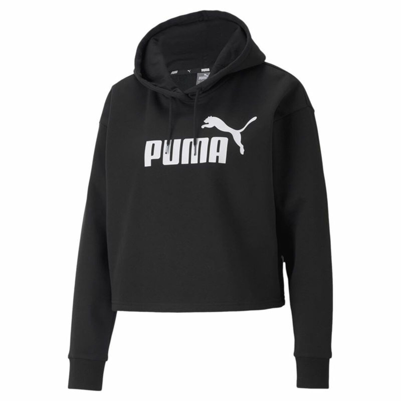 Sweat à capuche femme Puma Essentials Cropped Logo Noir